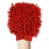 Kuber Industries Gloves | Microfiber Cleaning Gloves | Chenille Mitts for Kitchen | 50 GSM Hand Duster for Kitchen | Hand Gloves For Car | Duster for Glass | Pack of 4 | Red